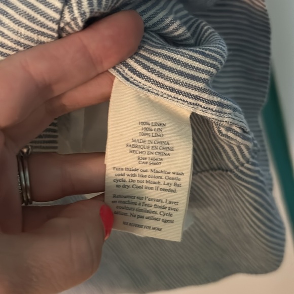 NWT Faherty Sleeveless Striped Dress 100% linen - Picture 7 of 7